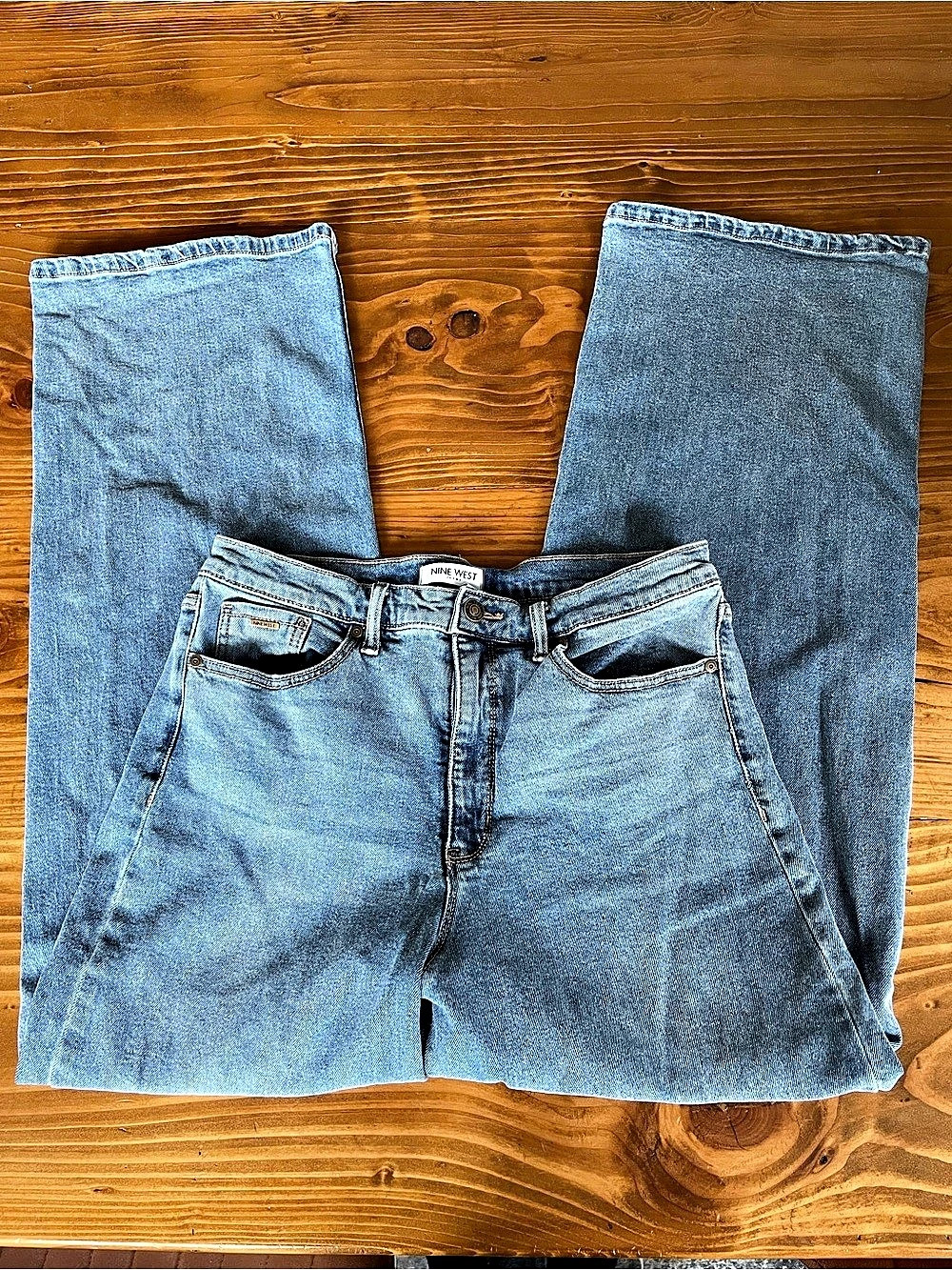 Nine West Wide Leg Jeans in Blue Waist 10 Like New